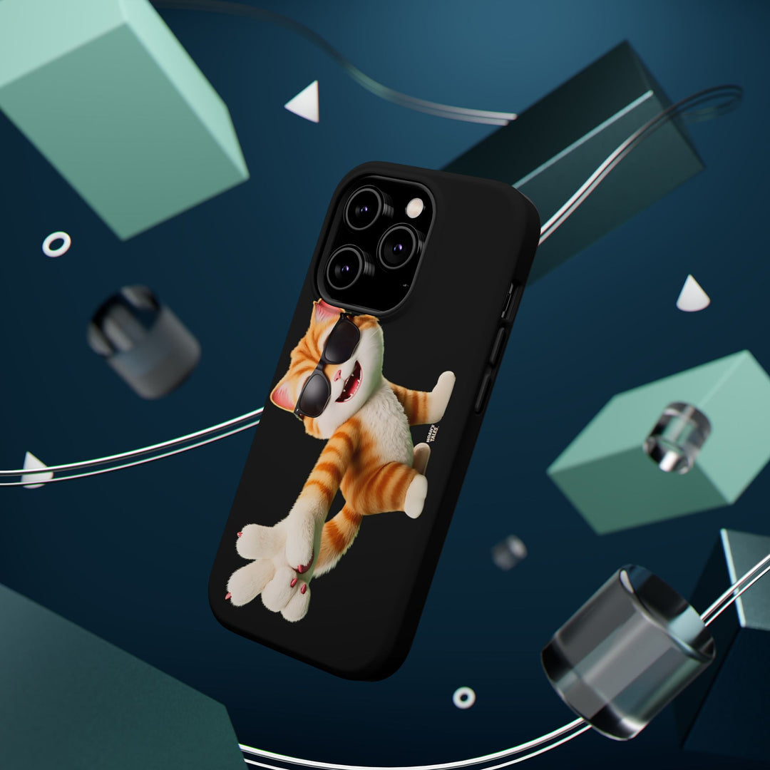 Noah’s Tales™ Tommy Magnetic Phone Case Funky Cat Phone Cover Stylish Mobile Protective Case Gift for Cat Lovers Trendy Phone Accessory