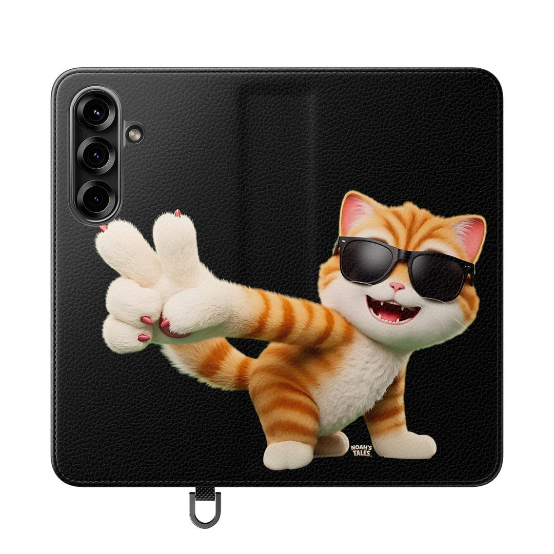 Noah’s Tales™ Tommy Flip Case Cartoon Phone Cover Pet Lover Gift Trendy Smartphone Wallet Animal Print Case