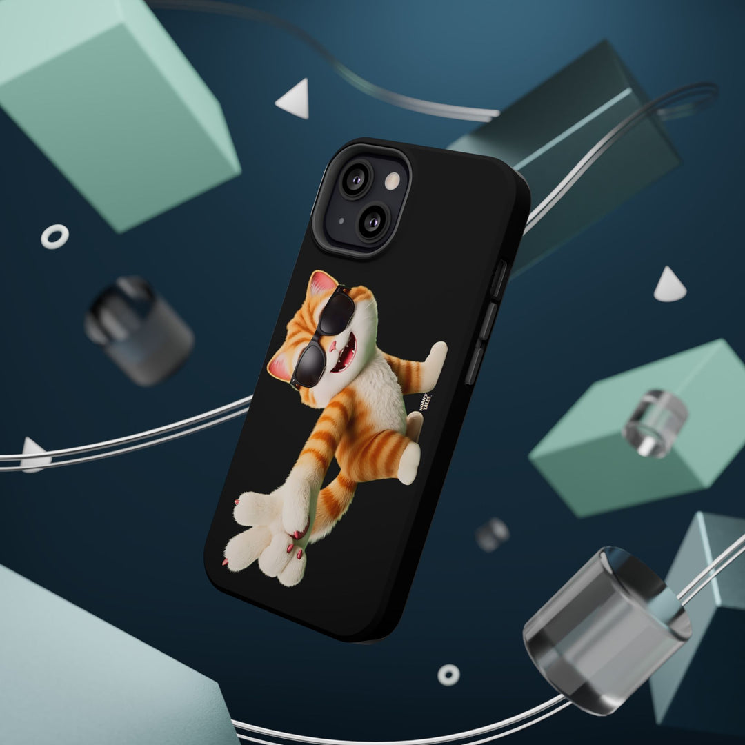 Noah’s Tales™ Tommy Magnetic Phone Case Funky Cat Phone Cover Stylish Mobile Protective Case Gift for Cat Lovers Trendy Phone Accessory