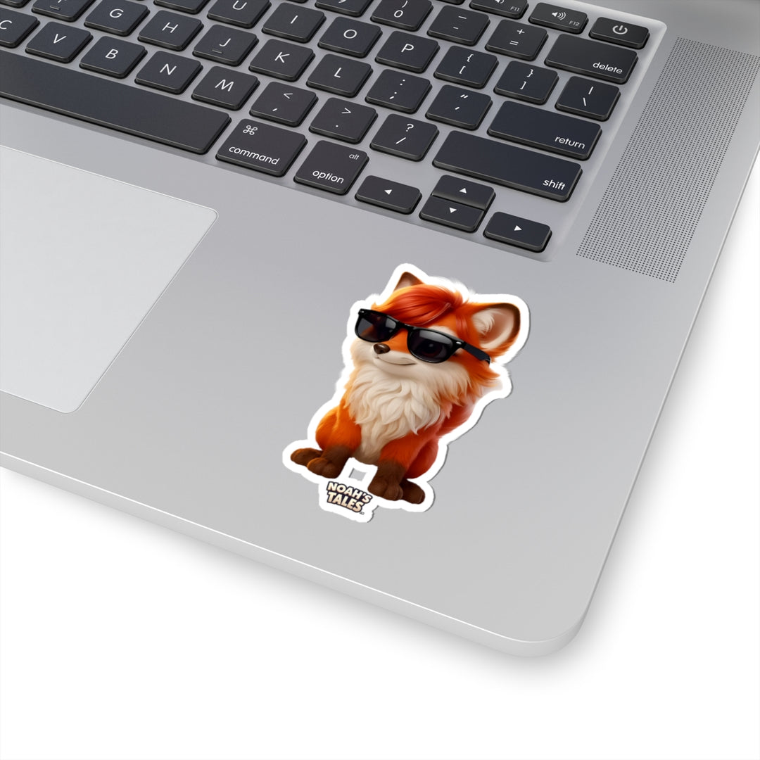 Noah’s Tales™ Cool Fox Kiss-Cut Stickers for Laptops Hydro Flasks & Journals - Fun Animal Decor for Kids & Adults