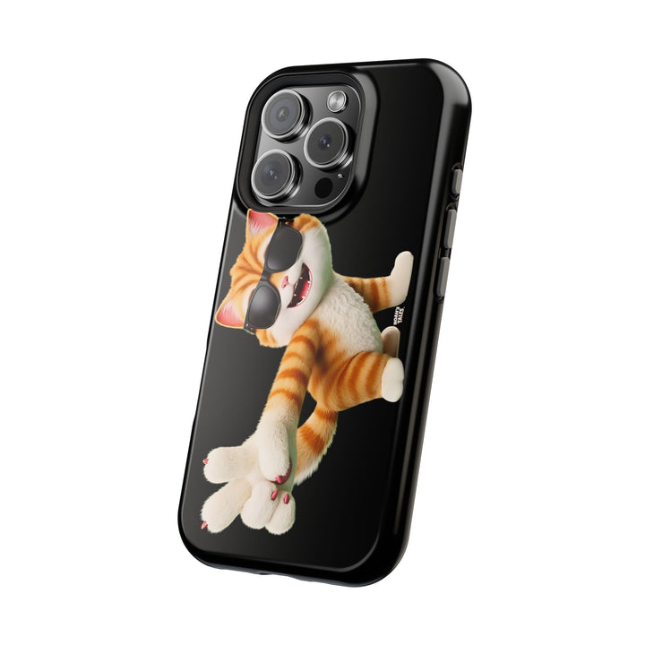 Noah’s Tales™ Tommy Magnetic Phone Case Funky Cat Phone Cover Stylish Mobile Protective Case Gift for Cat Lovers Trendy Phone Accessory