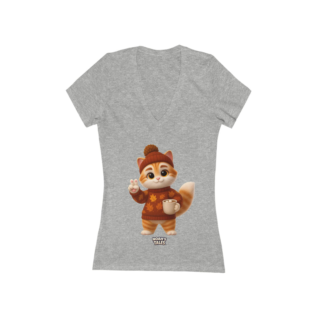 Noah’s Tales™ Thanksgiving Tommy Women's V-Neck Bella T-Shirt