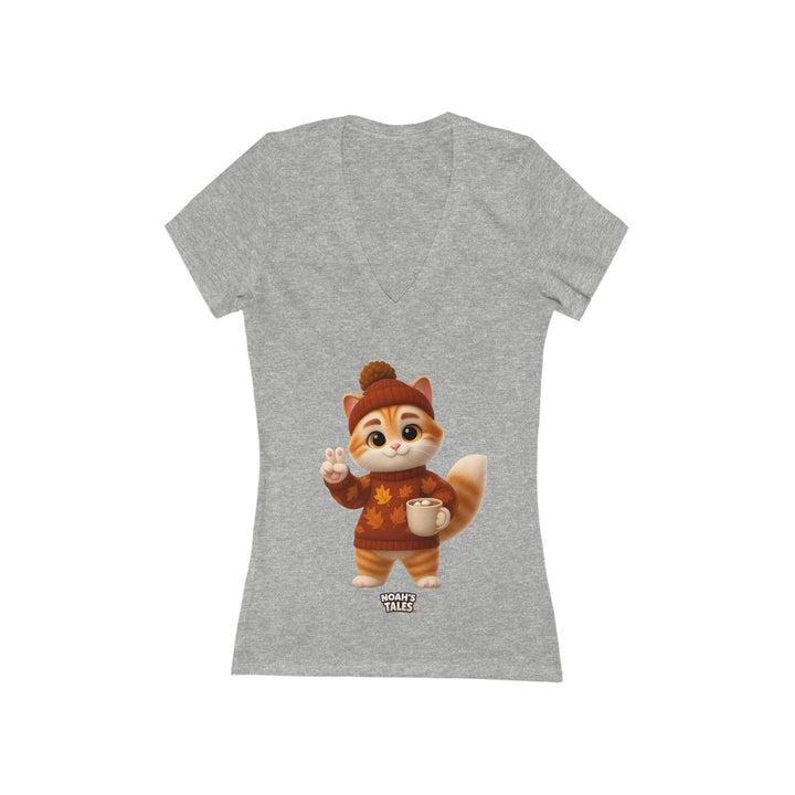 Noah’s Tales™ Thanksgiving Tommy Women's V-Neck Bella T-Shirt