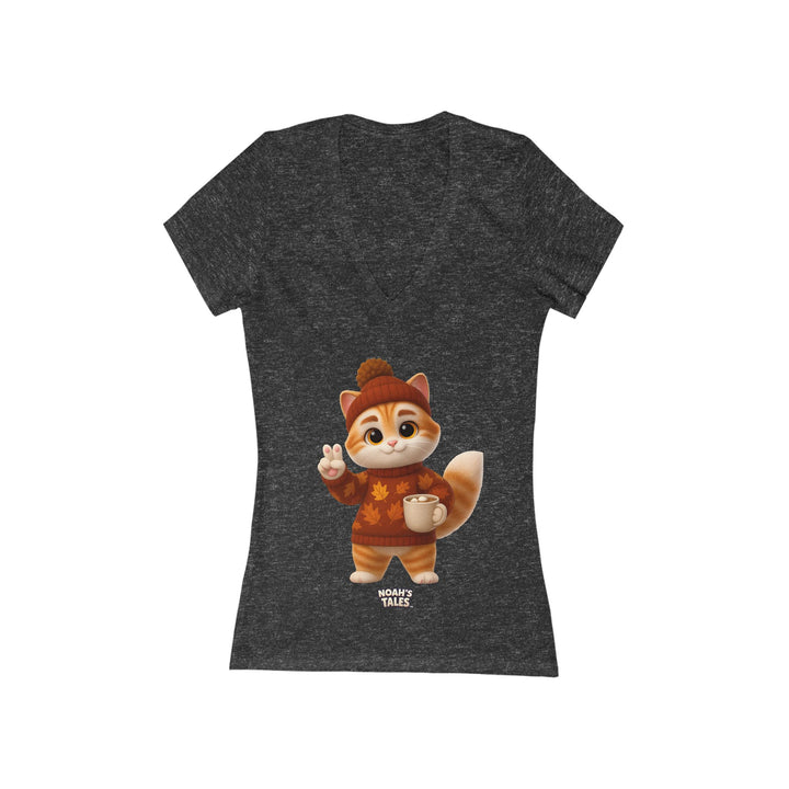 Noah’s Tales™ Thanksgiving Tommy Women's V-Neck Bella T-Shirt