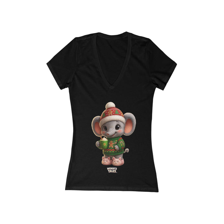 Noah’s Tales™ Christmas Ellie Belle Women's V-Neck Bella T-Shirt