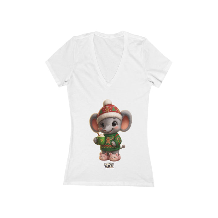 Noah’s Tales™ Christmas Ellie Belle Women's V-Neck Bella T-Shirt