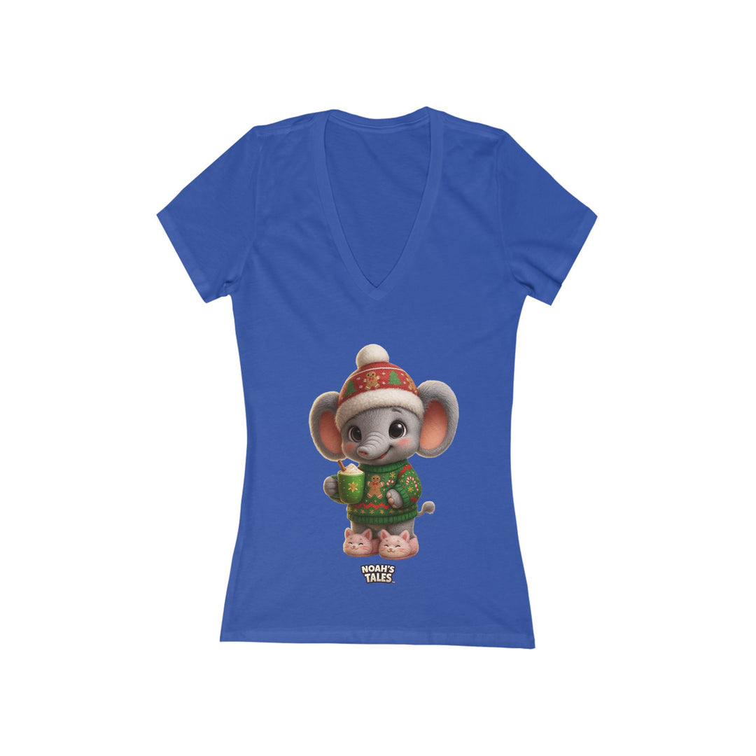 Noah’s Tales™ Christmas Ellie Belle Women's V-Neck Bella T-Shirt