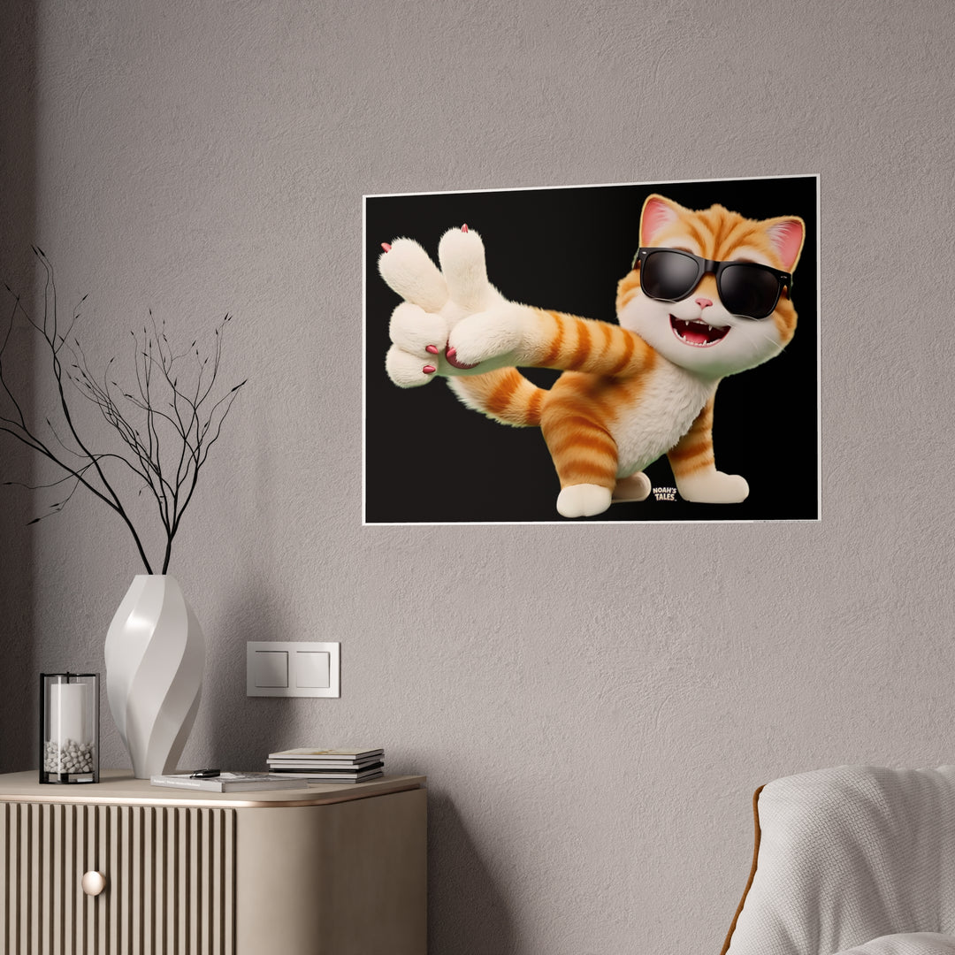 Noah’s Tales™ Tommy Gloss Poster Fun Wall Art Home Decor Gift for Pet Lovers Kid's Room Decoration Cat Themed Artwork