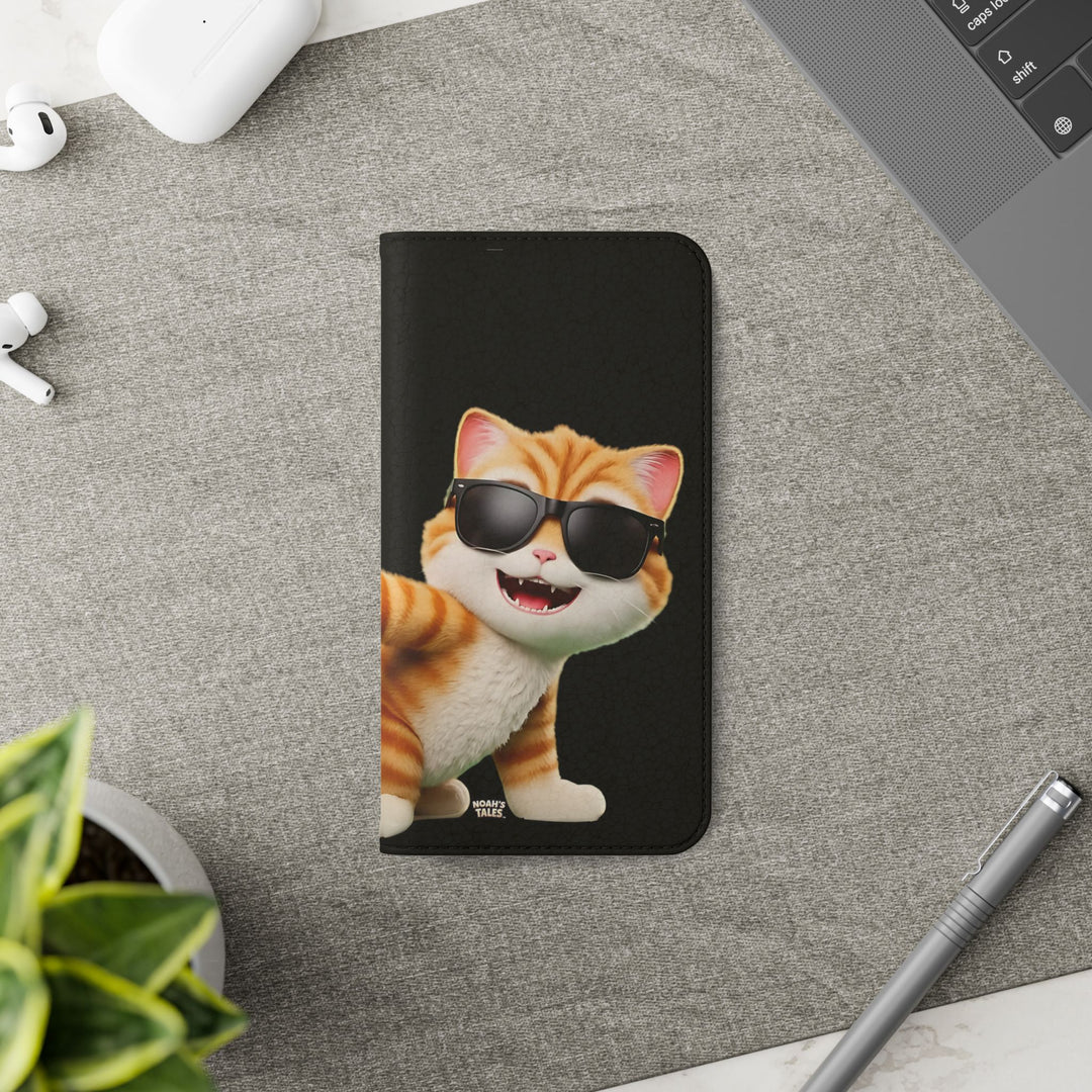 Noah’s Tales™ Tommy Flip Case Cartoon Phone Cover Pet Lover Gift Trendy Smartphone Wallet Animal Print Case