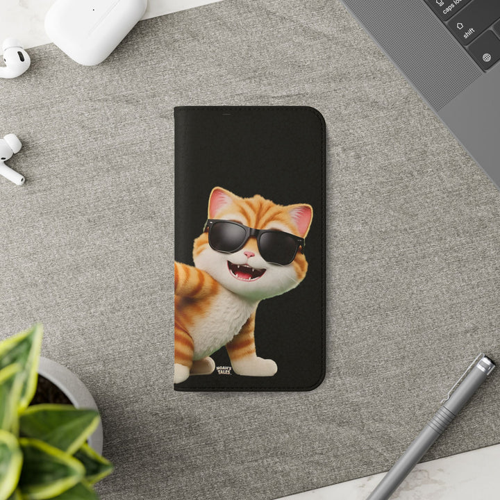 Noah’s Tales™ Tommy Flip Case Cartoon Phone Cover Pet Lover Gift Trendy Smartphone Wallet Animal Print Case