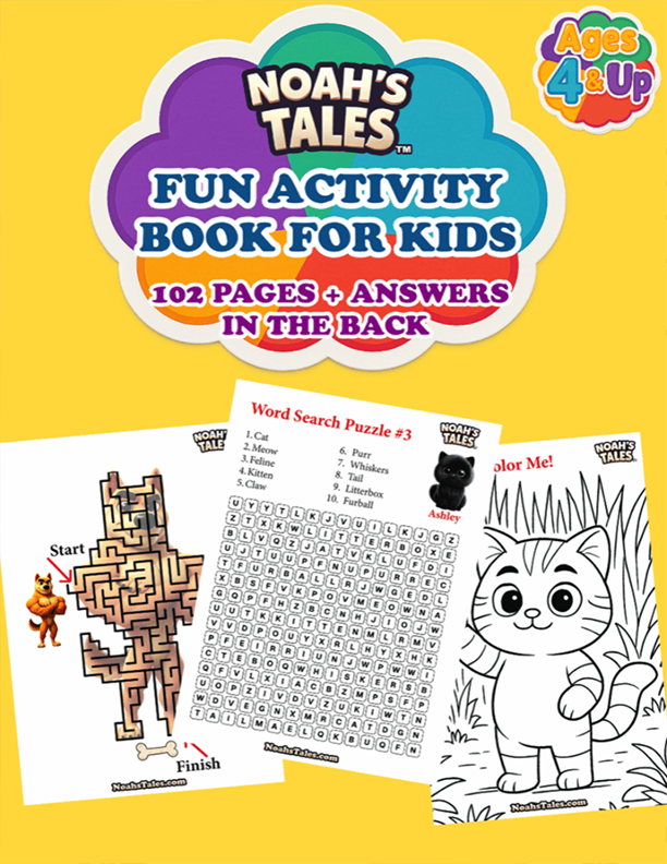 Noah’s Tales™ Fun Activity Book For Kids: 102 Pages + Answers in The Book