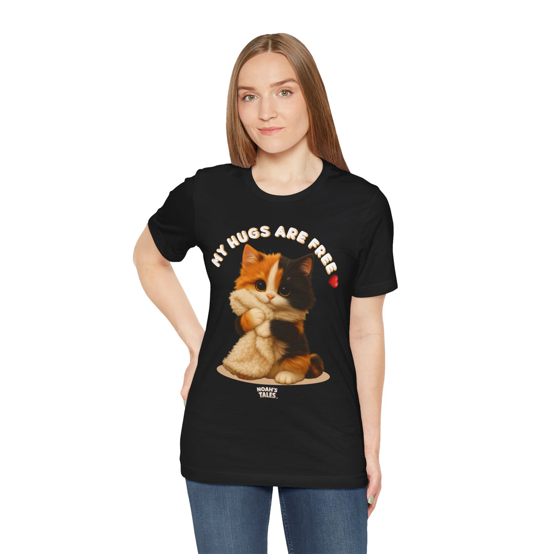 Ashley Women cute cat t-shirt in Black, Noah's Tales, worn by model