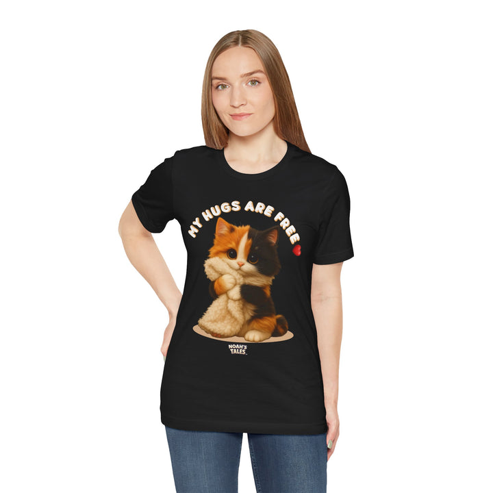 Ashley Women cute cat t-shirt in Black, Noah's Tales, worn by model
